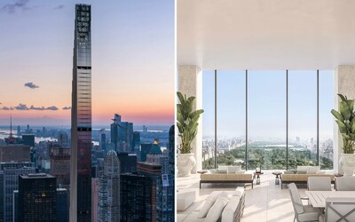V New Yorku dokončili najtenší mrakodrap sveta. Penthouse s výhľadom na Central Park stojí 66 miliónov dolárov a má 10 kúpeľní