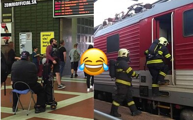 V Pezinku začal horieť rušeň a dôchodca vymenil čakáreň za skladaciu stoličku. Slovenské železnice nás neprestávajú zabávať V Pezinku začal horieť rušeň a dôchodca vymenil čakáreň za skladaciu stoličku. Slovenské železnice nás neprestávajú zabávať