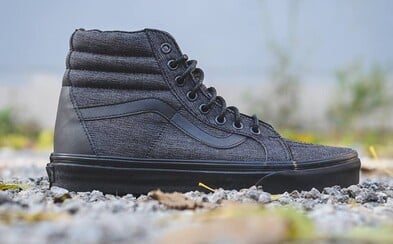 Vans a dvojice provedení modelu Sk8-Hi s denimovým svrškem Vans a dvojice provedení modelu Sk8-Hi s denimovým svrškem