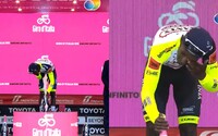 VIDEO: Cyklista vyhral 10. etapu na Giro d'Italia, pri oslave si strelil korkom od prosecca do oka. Z pretekov musel odstúpiť
