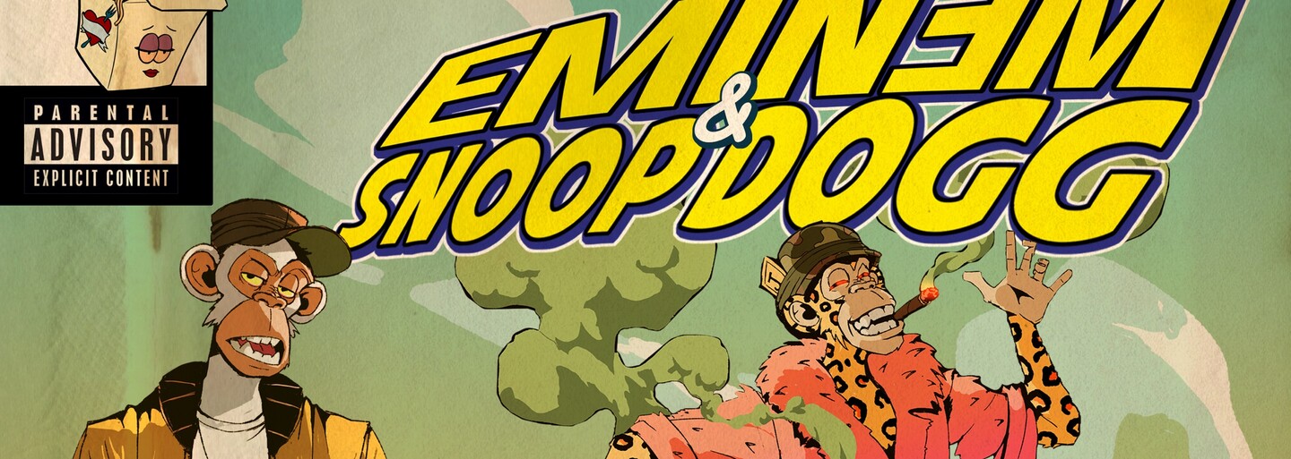 VIDEO: Eminem a Snoop Dogg rapujú ako NFT opice v novom halucinogénnom videoklipe aj o účinkoch marihuany