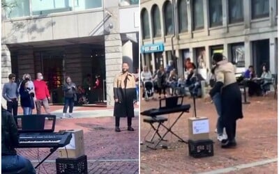 VIDEO: Pouliční umělkyně zpívala píseň All of Me od Johna Legenda. Slavný zpěvák se najednou zjevil před ní a objal ji