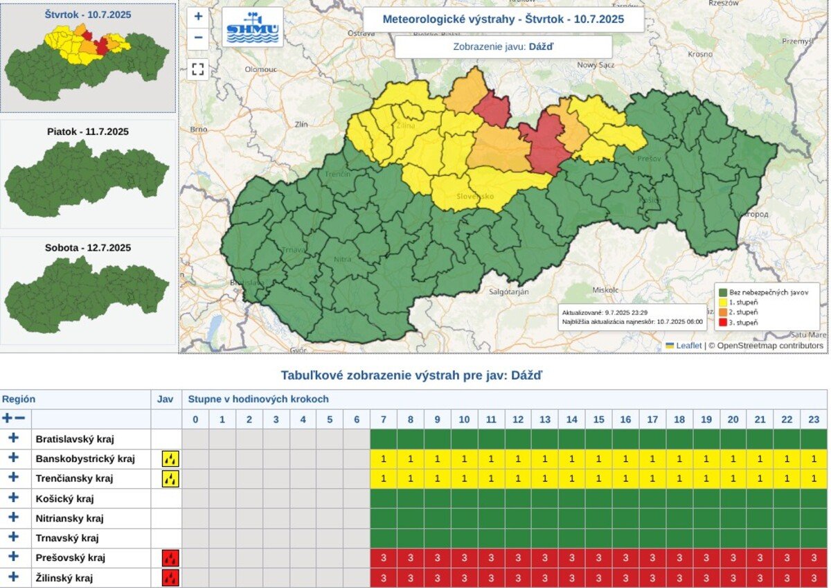 mapa pocasie