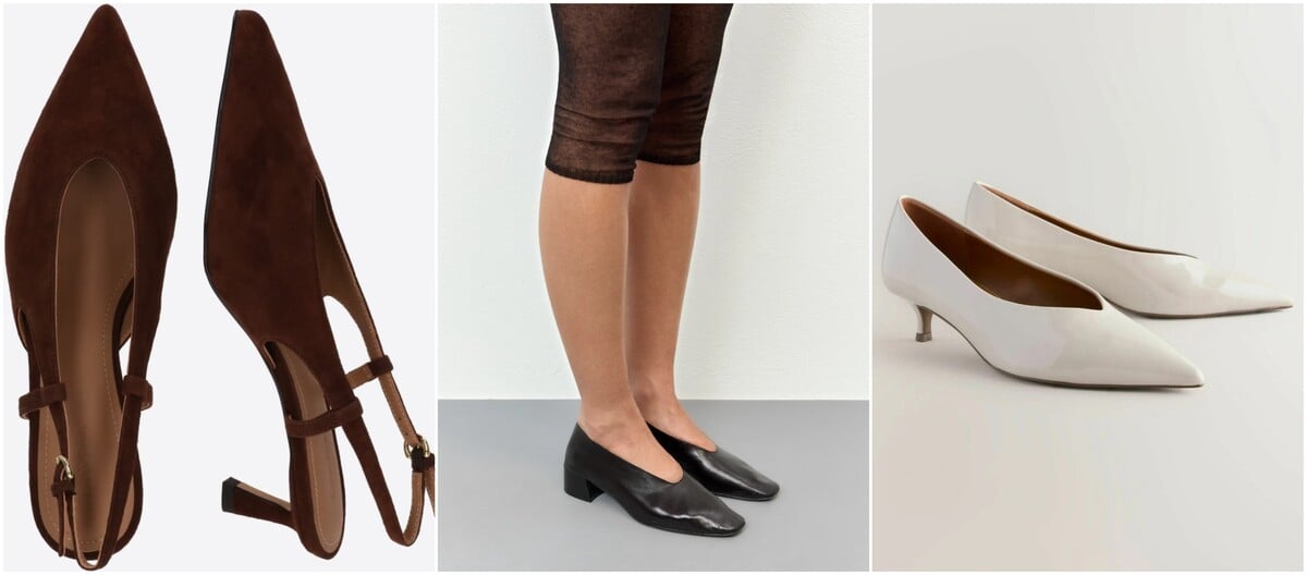 Kitten heels sandále & Other Stories, Missta Bibi Black Piper Courts, Next klasické lodičky Forever Comfort Point Toe.