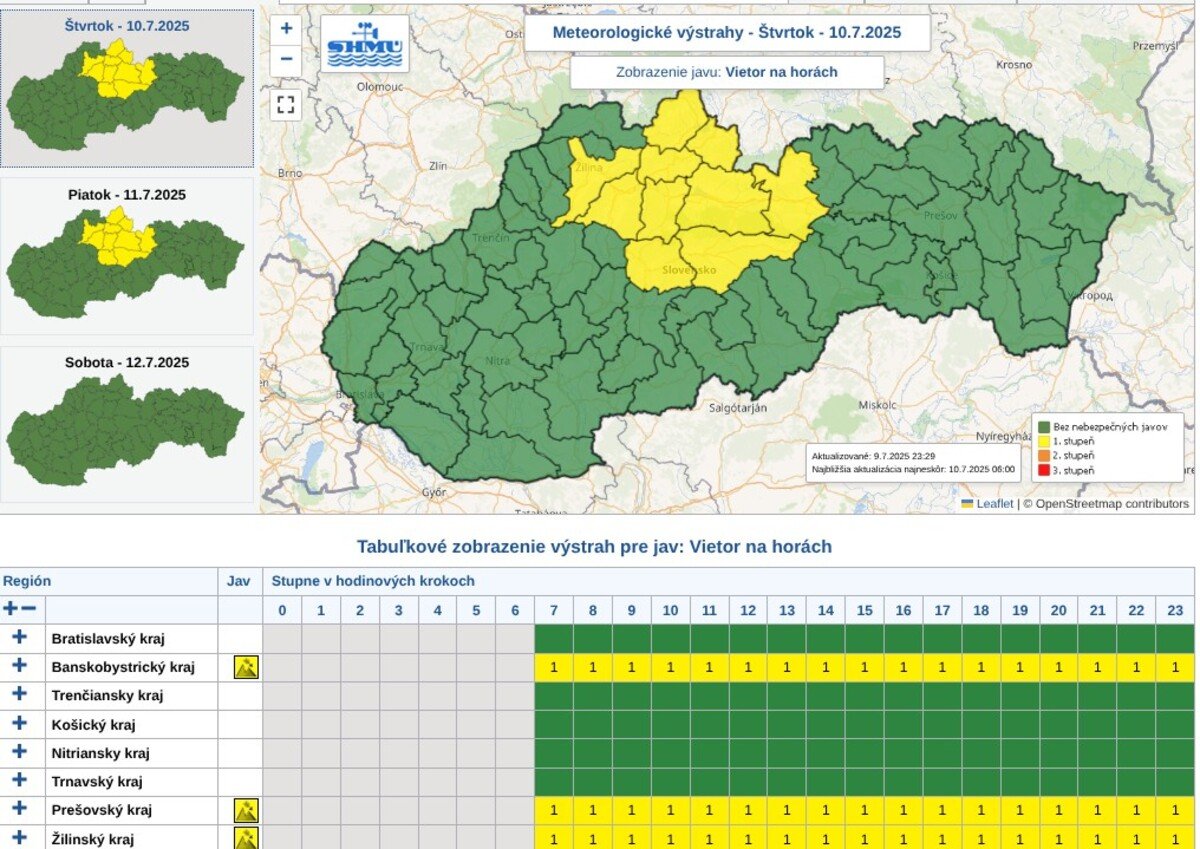 mapa pocasie