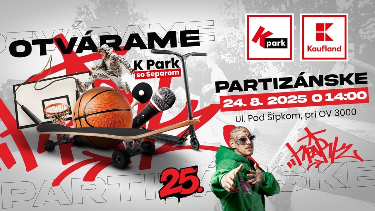 Už máš program na 24. augusta? Poď si užiť pohybaj zábavu do Partizánskeho, kde Kaufland otvorí nový K Park. Koncert Separa aj Alana Murina sú len chuťovka z bohatého programu.