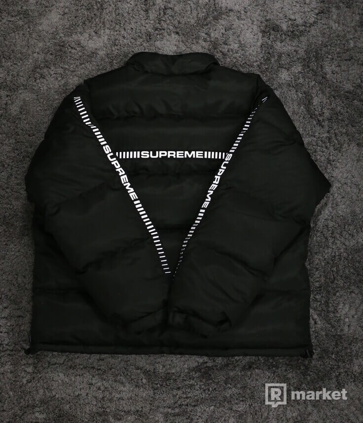 Supreme Reflective Sleeve Puffy Jacket Black