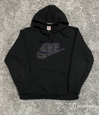 Supreme x Nike Leather Applique Hooded Sweatshirt (L)
