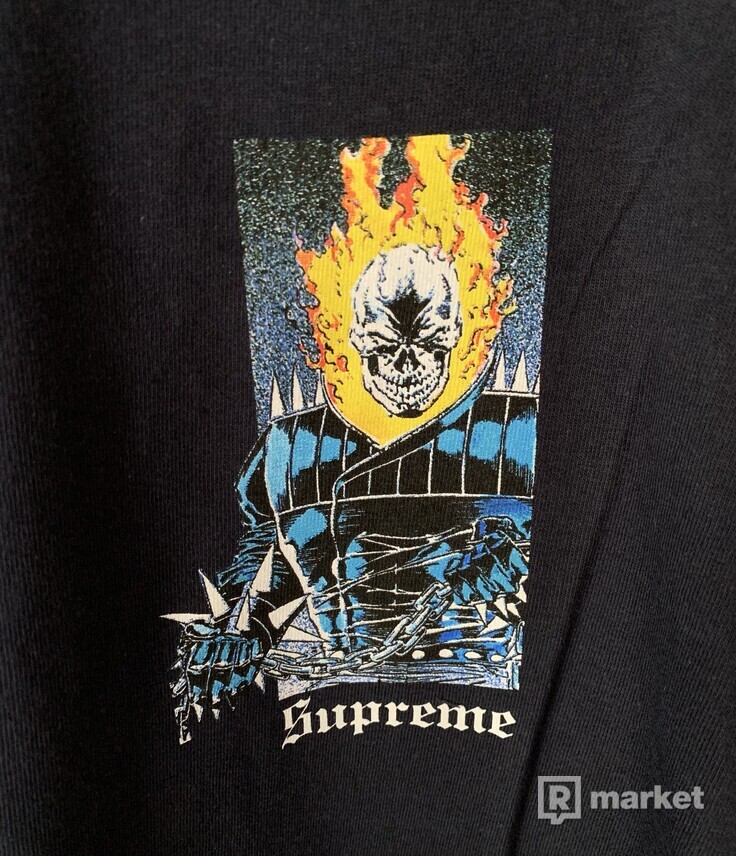 Supreme SS19 Ghost Rider Navy Tee
