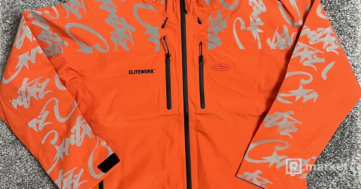 Corteiz Elitework* Waterproof Shell Jacket [Orange Corteiz Elitework* Waterproof Shell Jacket [Orange