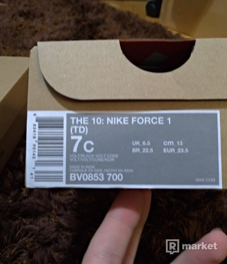 Nike Air Force 1 x Off-white Volt (TD)