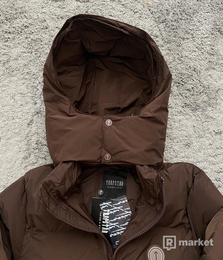 rapstar Irongate Detachable Hooded Puffer Jacket - Brown