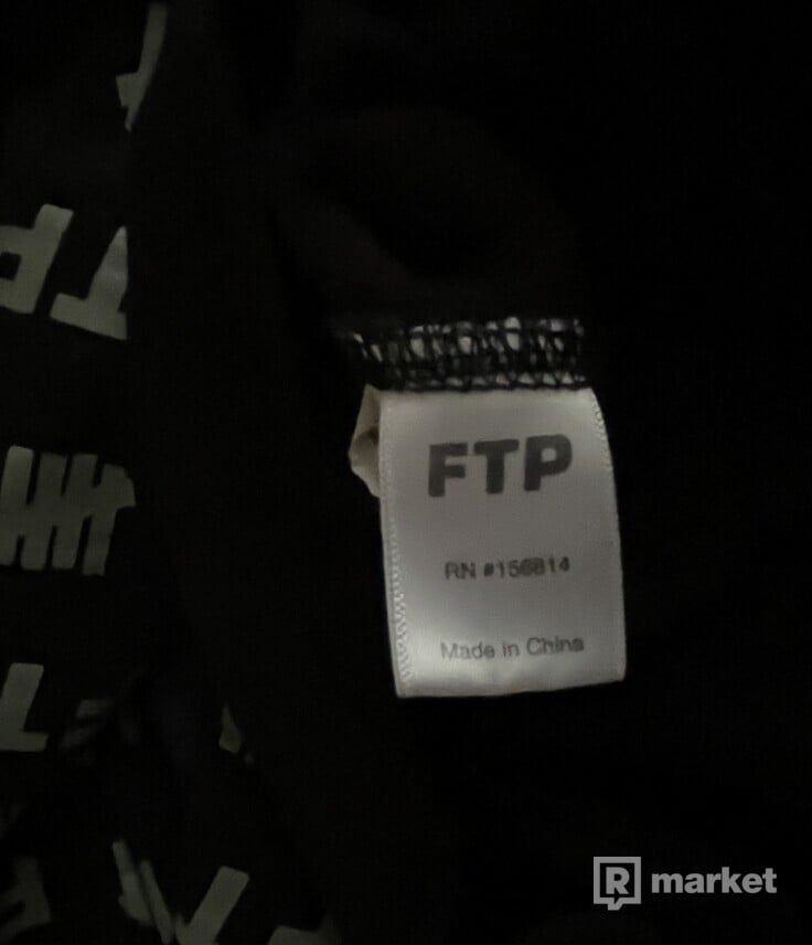 FTP x Undefeated All Over Logo Hoodie Black Medium M Foul