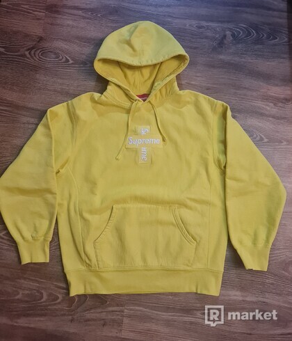 Supreme cross box logo hoodie yellow