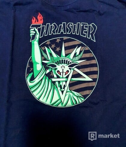 Trasher tmavo-modré tričko L