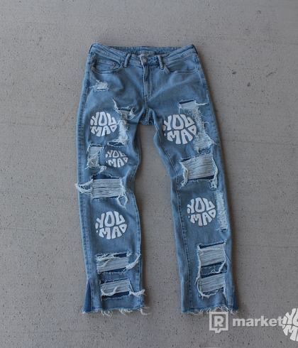 “YouMad! Ripped Flare Jeans”