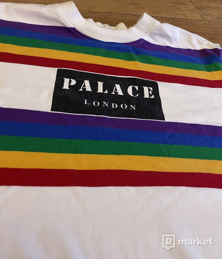 Palace Rainbow Stripe Longsleeve white