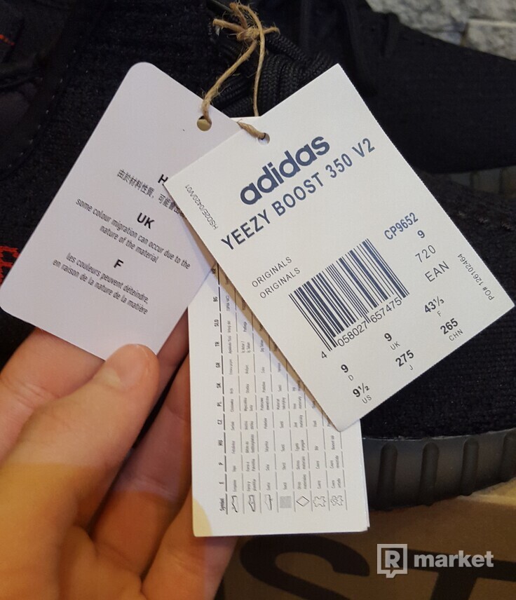 Adidas Yeezy Boost 350 V2 Black Red EU 43 1/3