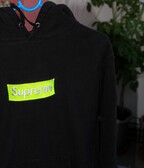Supreme Box Logo Hooded Sweatshirt (FW17) Black / Lime
