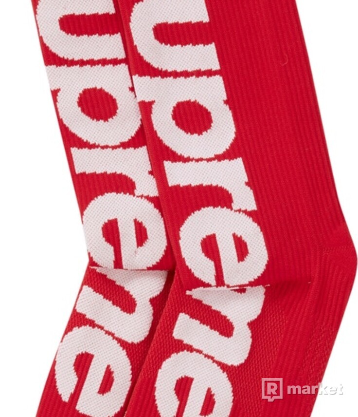 Supreme Nike Lightweight Crew Socks Red Size 4