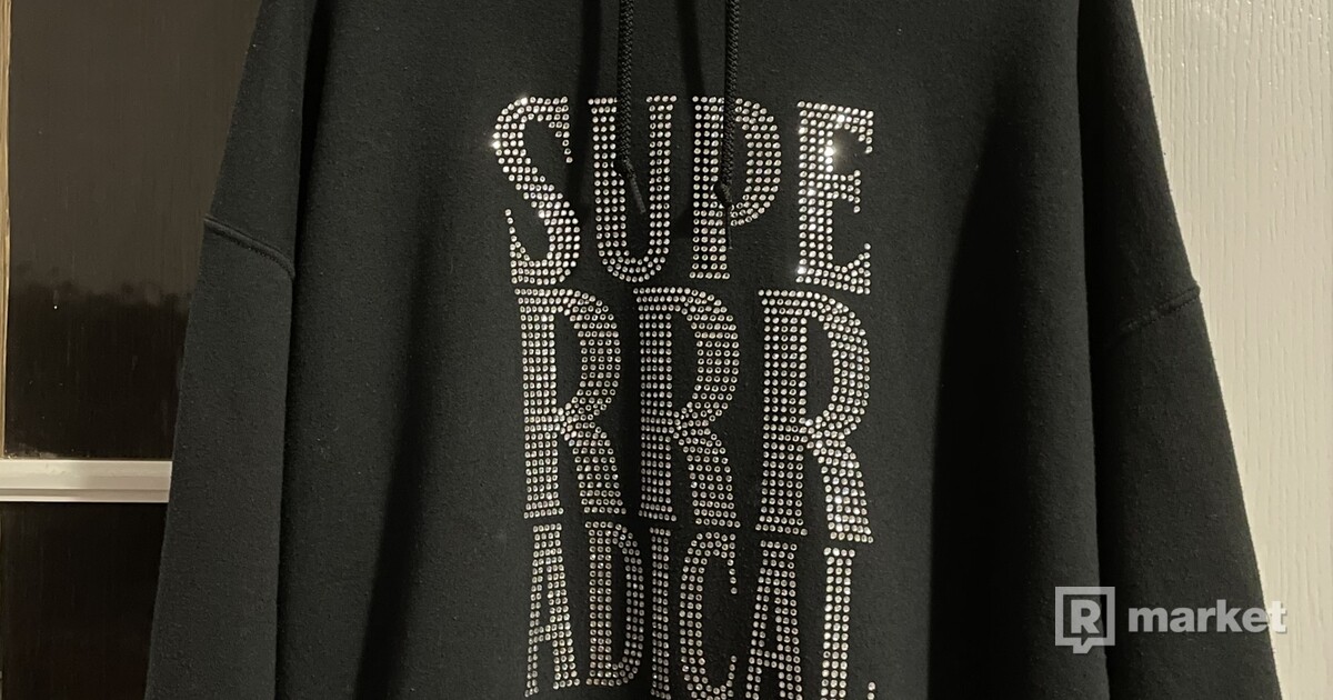 Superrradical top rhinestone hoodie