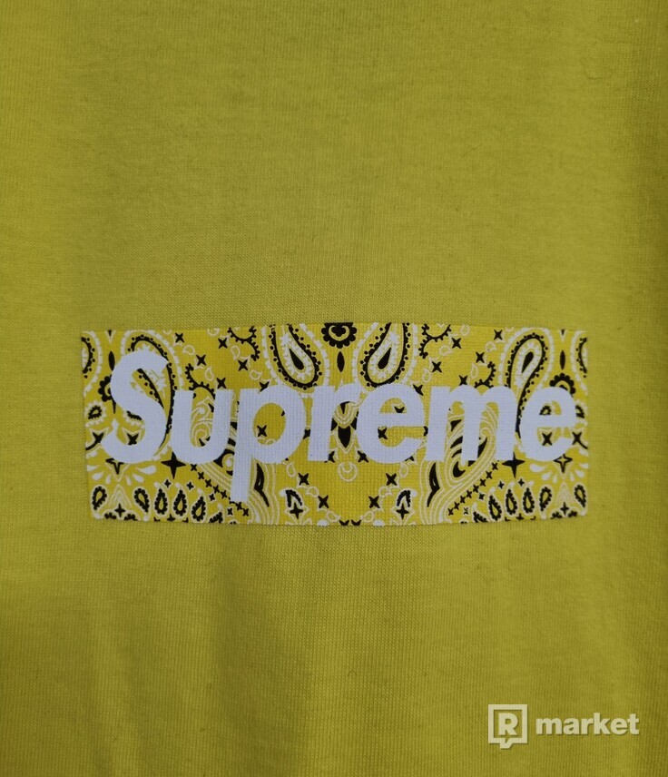 Supreme Box logo Bandana Yellow tee