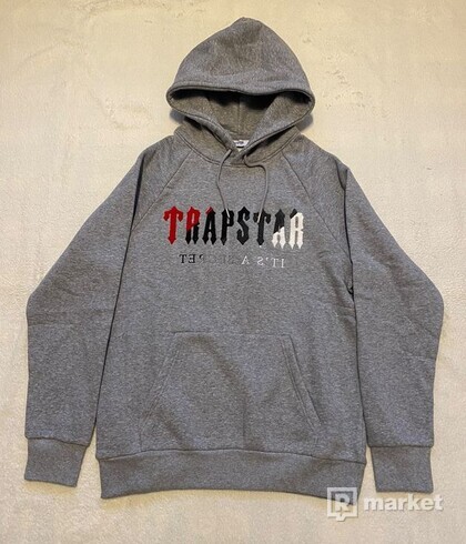Trapstar Chenille Decoded Tracksuit - Grey/Red