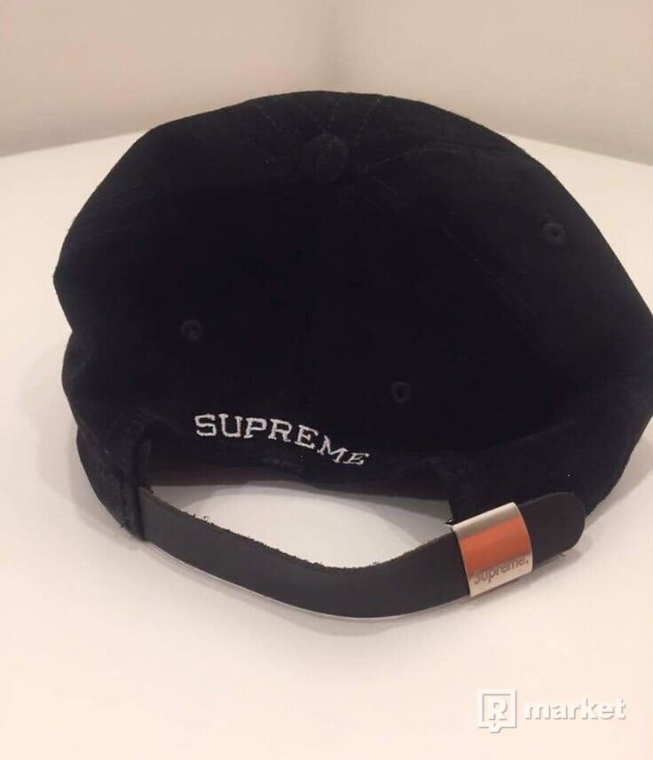 Supreme S Logo Cap Suede Black