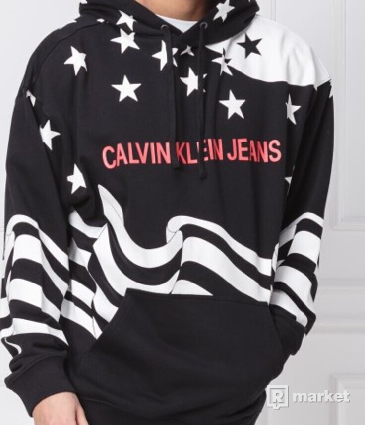 Calvin Klein  Flag Hoodie BLACK M