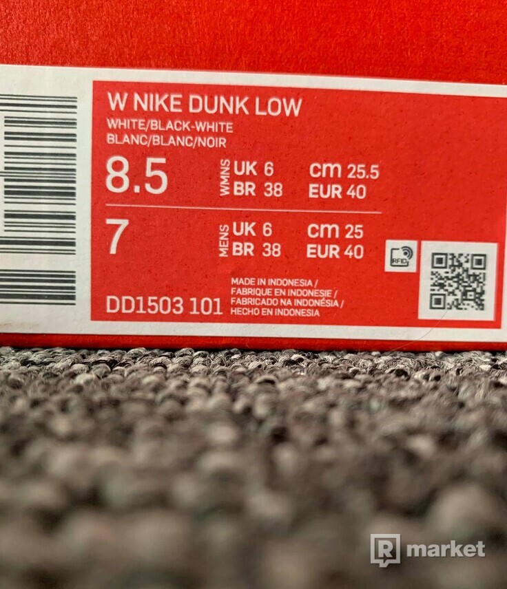 Nike Dunk Low Retro White Black - W (8,5)