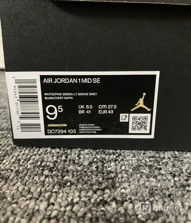 Nike Air Jordan 1 Mid SE Grey Green (43)