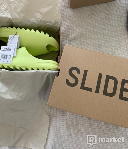 Yeezy slides glow green