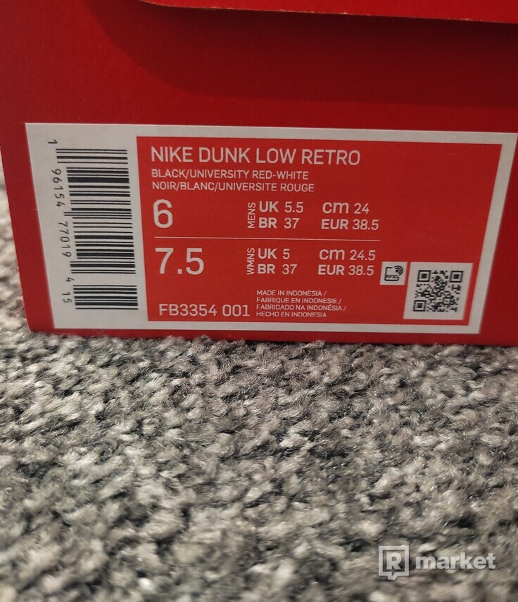 Nike Dunk Low  Red Swoosh Panda 38,5