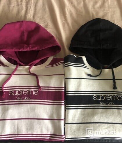 Supreme stripped hoodie