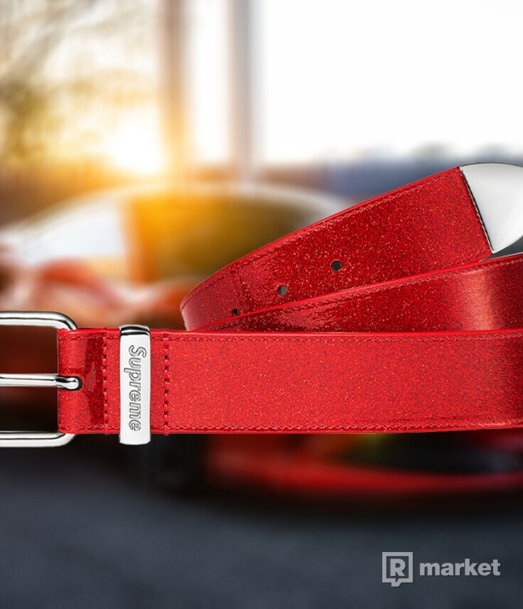 Supreme Glitter Vynil Ranger Belt Red