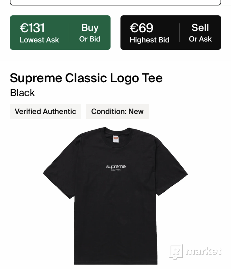 Supreme Classic logo tee black
