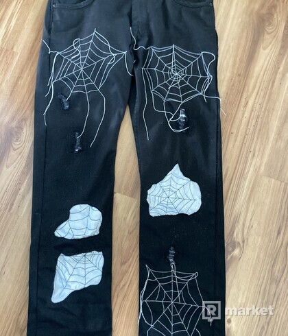 Spider web custom jeans