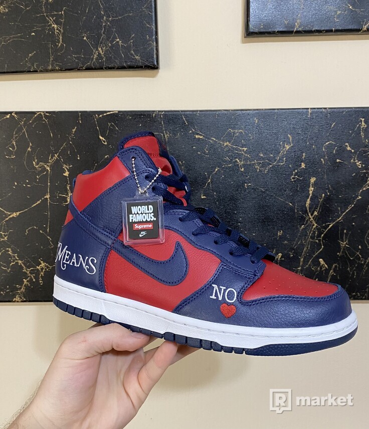 Nike SB Dunk High Supreme By Any Means Blue Red