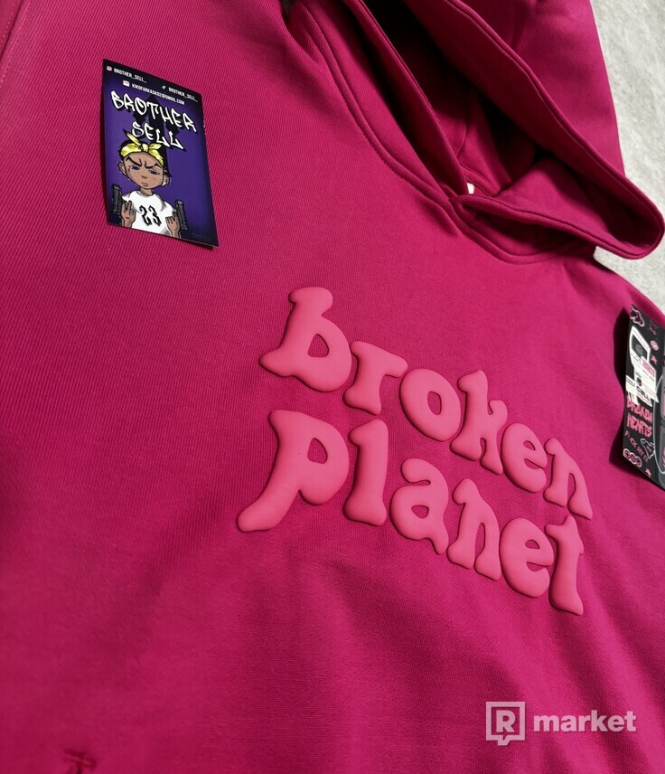 Broken Planet Hoodie - Fuchsia Pink