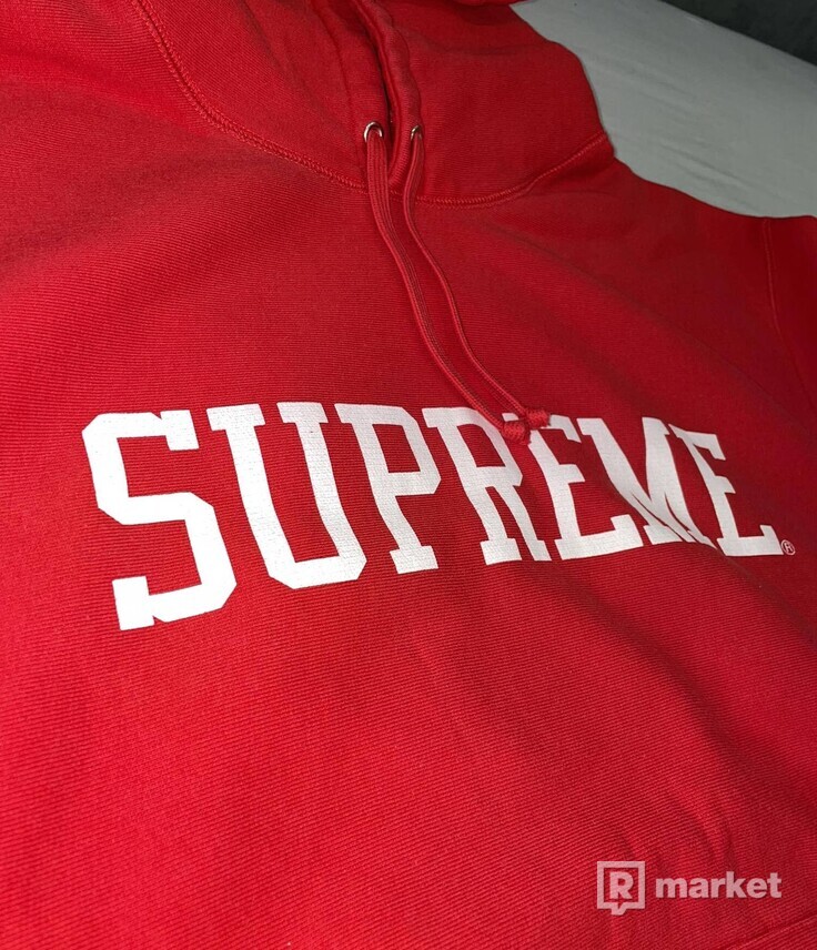 Supreme varsity hoodie red