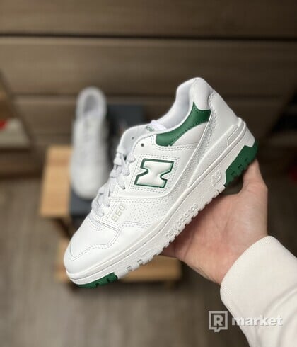 New Balance 550 White Classic Green