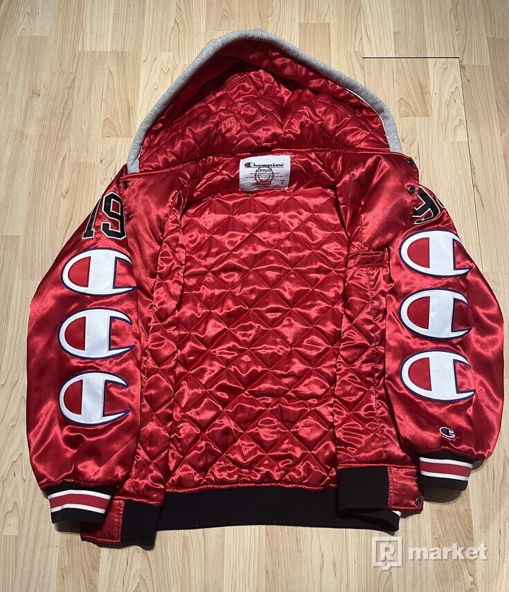 Supreme Champion Hooded Satin Varsity Jacket