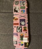 Supreme Stickers Skateboard Deck Pink