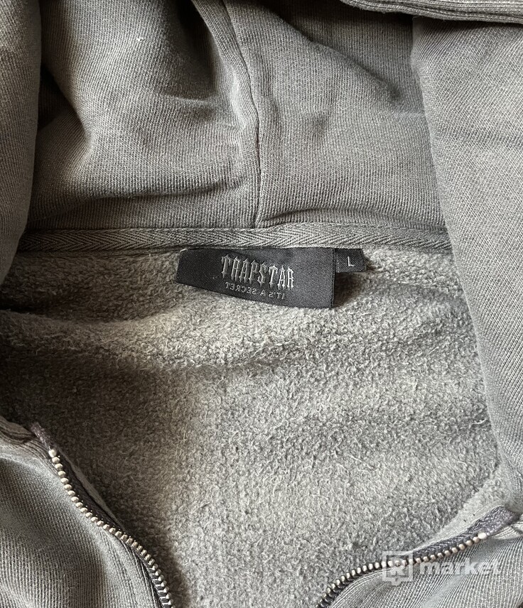 Trapstar Deconstructed Hyperdrive Oversized Zip Hoodie- Enzyme Wash