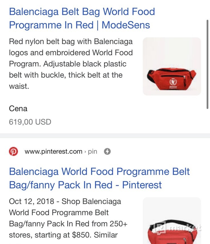 Balenciaga word food programe waist bag