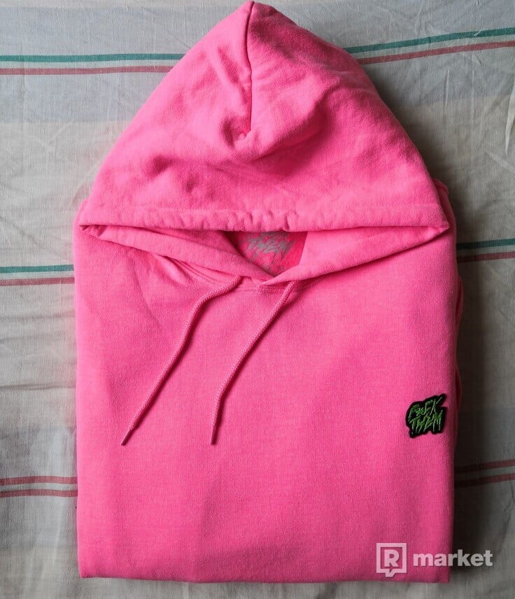 F*CK THEM Neon Pink Hoodie Limited Edition