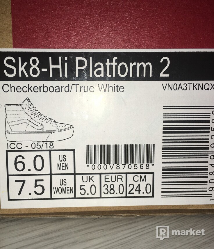 Vans sk8-hi Platform 2 checkerboard