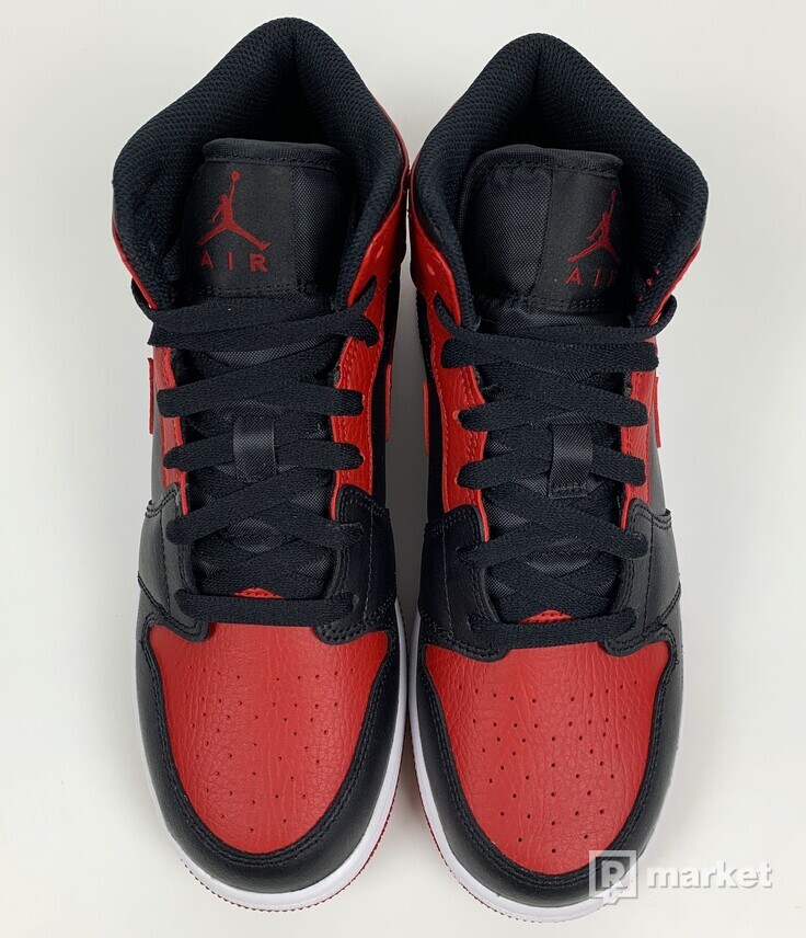 Air Jordan 1 mid Banned, Black/Red , Bred