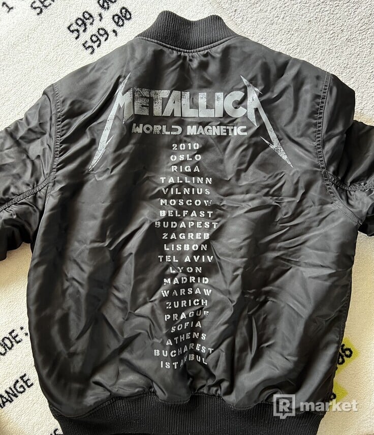 Metalica world magnetic tour 2010 bomber jacket
