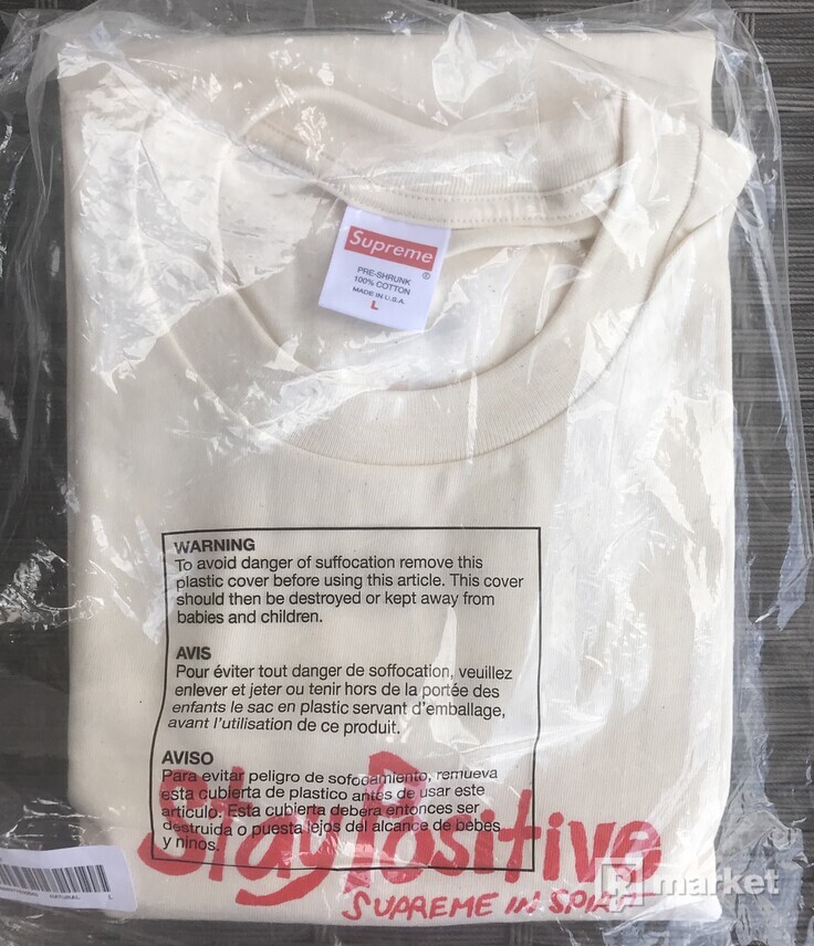 Supreme Stay Positive Tee Natural